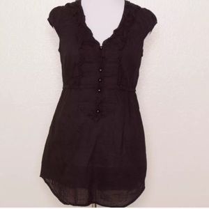 Anthropologie 100% Cotton Ruffled Blouse Top